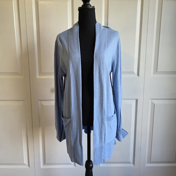 Max Studio Sweaters - Max Studio Soft Blue Open Cardigan